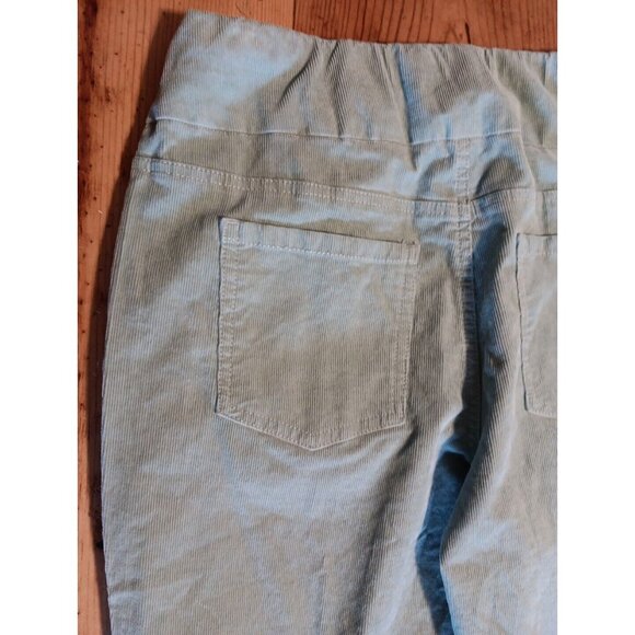 Coldwater Creek Pants Womens 8 Sage Green Corduroy Pull On Elastic Waist Pinwale - Picture 4 of 6